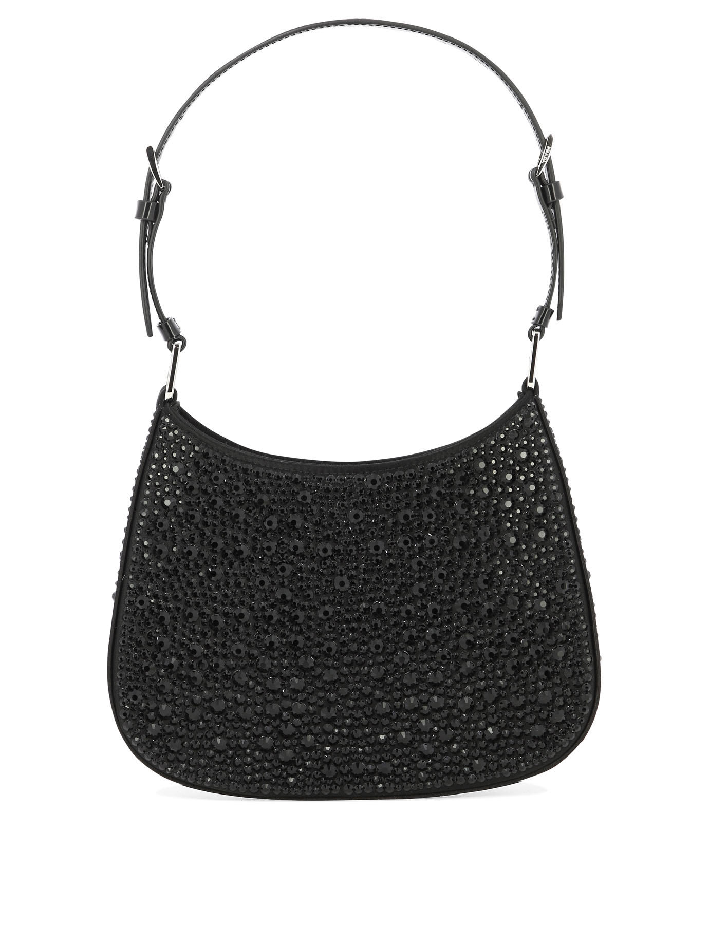 PRADA Black   Prada Cleo satin bag with crystals